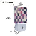thumbnail image 4 of Yayeee LED Night Light for The Home Plug in With Light Sensors 2 Pack, Pink and Purple Plaid Pattern, 4 of 6