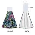 thumbnail image 4 of Colorful Leopard Pattern Hand Towels 2 Pack Quick Dry Velvet Soft with Velcro Kitchen Bath 14x18in, 4 of 7