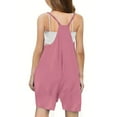 thumbnail image 5 of MKOSPLRT Girl's Summer Jumpsuit Shorts with Pocket 5-14 Years Solid Spaghetti Strap Rompers Casaul Beach Vacation Jumpers Baggy Overalls, 5 of 8