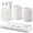 White, variant on 6 Pcs White Bathroom Set Complete with Toothbrush Holder, Lotion Soap Dispenser, 2 Qtip Holder Dispensers,Vanity Tray,Bathroom Tumbler - Countertop Vanity Organizer - Bathroom Accessories Set