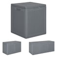 thumbnail image 2 of vidaXL Patio Storage Box 47.6 gal Gray PP Rattan, 2 of 8