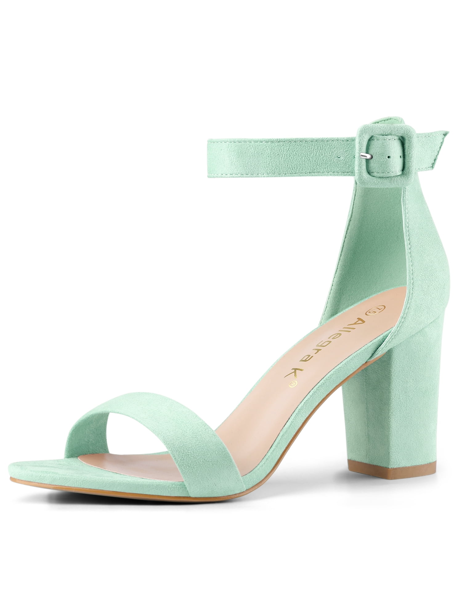 light green block heels