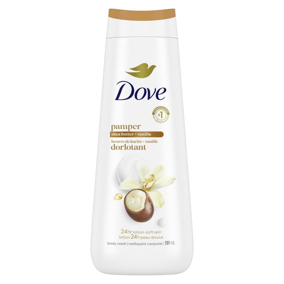 Dove Body Wash Pamper Shea Butter & Vanilla 24hr Moisturizing Skin Cleanser for Lotion-Soft Skin