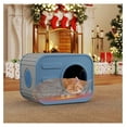 thumbnail image 2 of Plastic Cat House Outdoor, Cats House for Indoor, Weatherproof Cat House, Camera Shaped Design, with Escape Door, for Small to Medium Cats (Blue, 20.7 * 14.3 * 15.8), 2 of 2