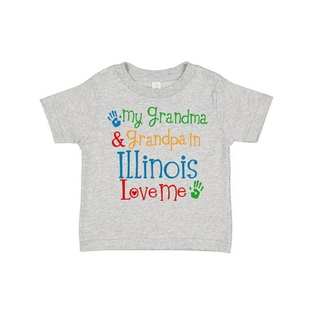 

Inktastic Illinois Grandma Grandpa Loves Me Gift Toddler Boy or Toddler Girl T-Shirt