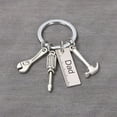 thumbnail image 5 of Fdelink Key Chain with Ruler Hammer Keychain Father’s Gifts Screwdriver for Dad Day Keychains Silver, 5 of 8