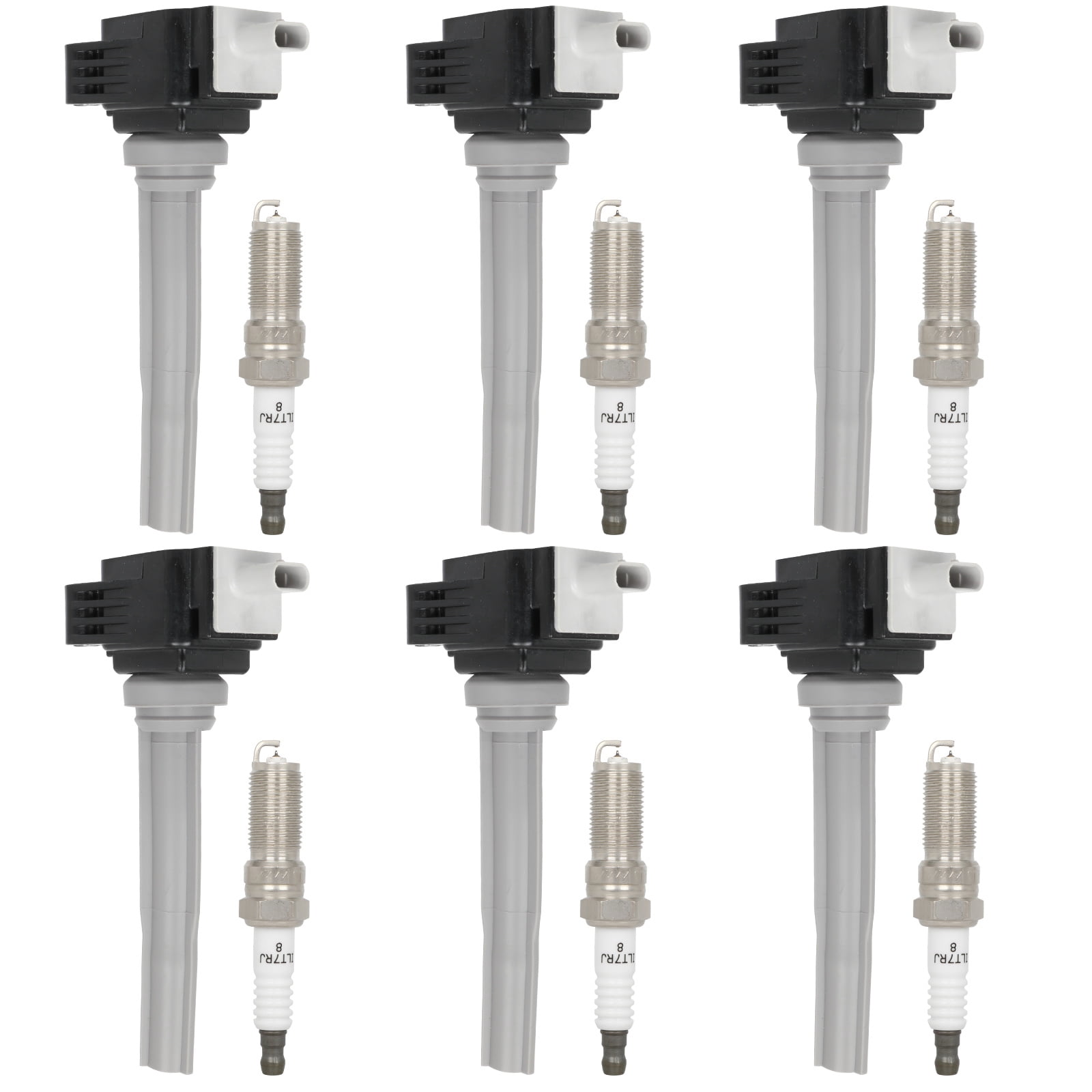 ECCPP Ignition Coil Coils&iridium Spark Plugs UF773 for Ford F-150 2015-2017, Fusion 2017-2019, Edge 2015-2018 & Lincoln MKZ 2017-2020, MKX 2016-2018, Continental 2017-2020 set of 6
