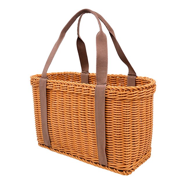 Picnic Basket Fruit Flower Display Box Pp Imitation Rattan Store Sundries Snacks Handmade Wicker Bag