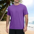 thumbnail image 2 of Inglocry Men's UPF 50+ Swim Shirts Short Sleeve, Sun Protection Quick Dry Rash Guard, Water T-Shirt for Surfing Fishing Beach Purple 3XL, 2 of 7