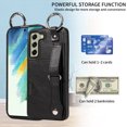 thumbnail image 2 of Allytech Wallet Case for Samsung Galaxy S22, [Card Slot] [Ring Buckle] [Adjustable Wristband with Snap Buckles] Premium PU Leather Kickstand Shockproof Case Cover for Women Men - Black, 2 of 10