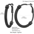 thumbnail image 6 of ChainsHouse Half Mesh Hoop Earrings for Women Hypoallergenic Trendy Hoops Black, 40mm, 6 of 8