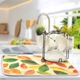 thumbnail image 5 of Yayeee Dish Drying Mat for Kitchen Counter 18"x24" Microfiber Absorbent Pad, Green Retro Autumn Leaves, 5 of 7