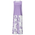 thumbnail image 5 of Nuoqisi Women's 2 Piece Outfits Solid Sleeveless Halter Top and Leaf Print Straight Leg Pants Lounge Set 2026 Summer Spring Trendy, 5 of 6