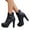 A Blue, variant on Women's Leather Ankle Boots Platform Non Slip Elastic Mid Calf Dress Booties Fashion Buckle Strap Punk Motocycle Boots White Size 6