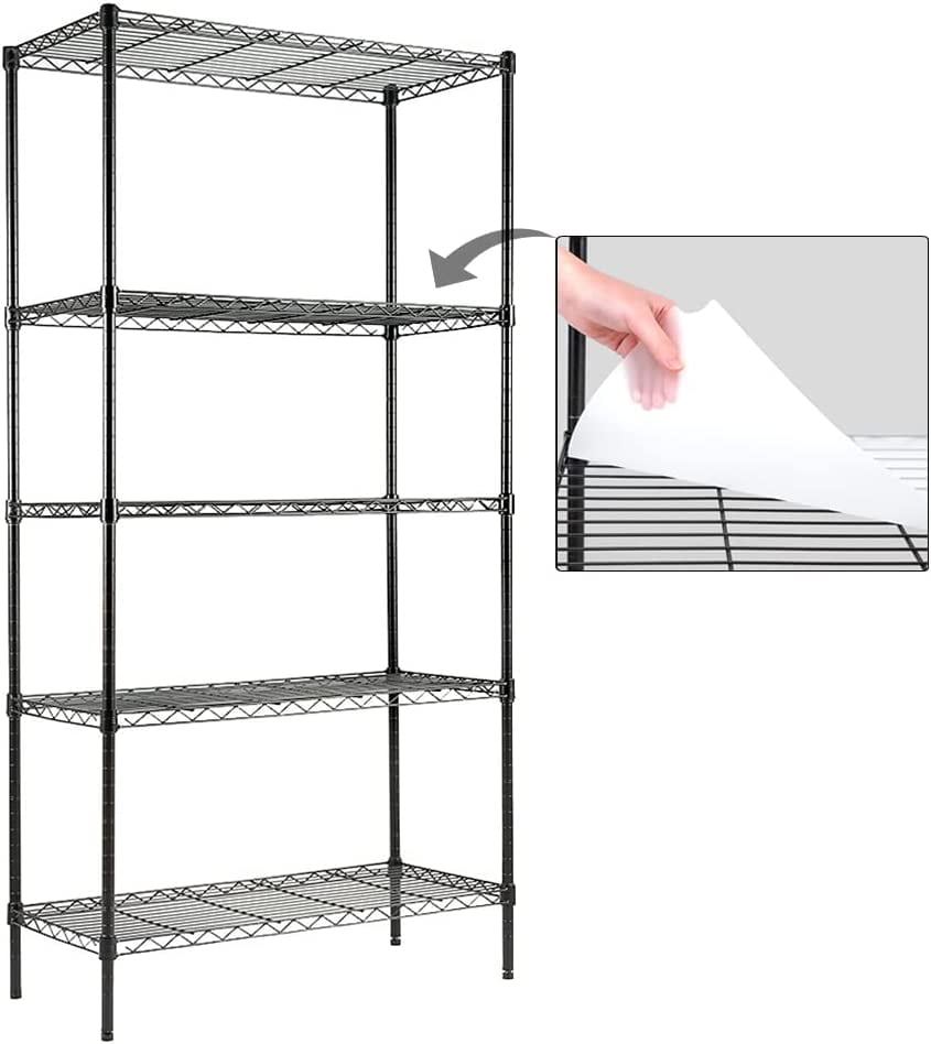 150lbs Loading Capacity Per Shelf 23.6W x 14D x 47H Shelving Units and Storage for Kitchen and Garage EFINE 2-Pack 4-Shelf Shelving Unit with 8 Hooks Carbon Steel Wire Shelves Adjustable 