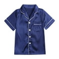 thumbnail image 5 of YTDSCS Boys Girls Satin Pjs Pajama 2Pcs Set for Boys Girls，1-10Years Toddler Button Silk Sleepwear Nightwear Loungewear Sleep Clothes Set for 1-10Years, 5 of 7