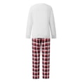 thumbnail image 5 of Family Matching Christmas Pajamas, Solid Color Tops  Plaid Pants Holiday Sleepwear Set, 5 of 11