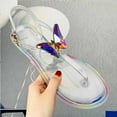 thumbnail image 2 of NOKIO Women'S Jelly Sandals Summer Simple Butterfly Diamond Jelly Shoes Drag Women's Shoes Pvc Women's Flat Outdoor Leisure Beach Transparent Sandals, 2 of 7