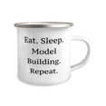thumbnail image 2 of Inspirational Model Building Gifts, Eat. Sleep. Model Building. Repeat, Inspire 12oz Camper Mug For Friends From, 2 of 2