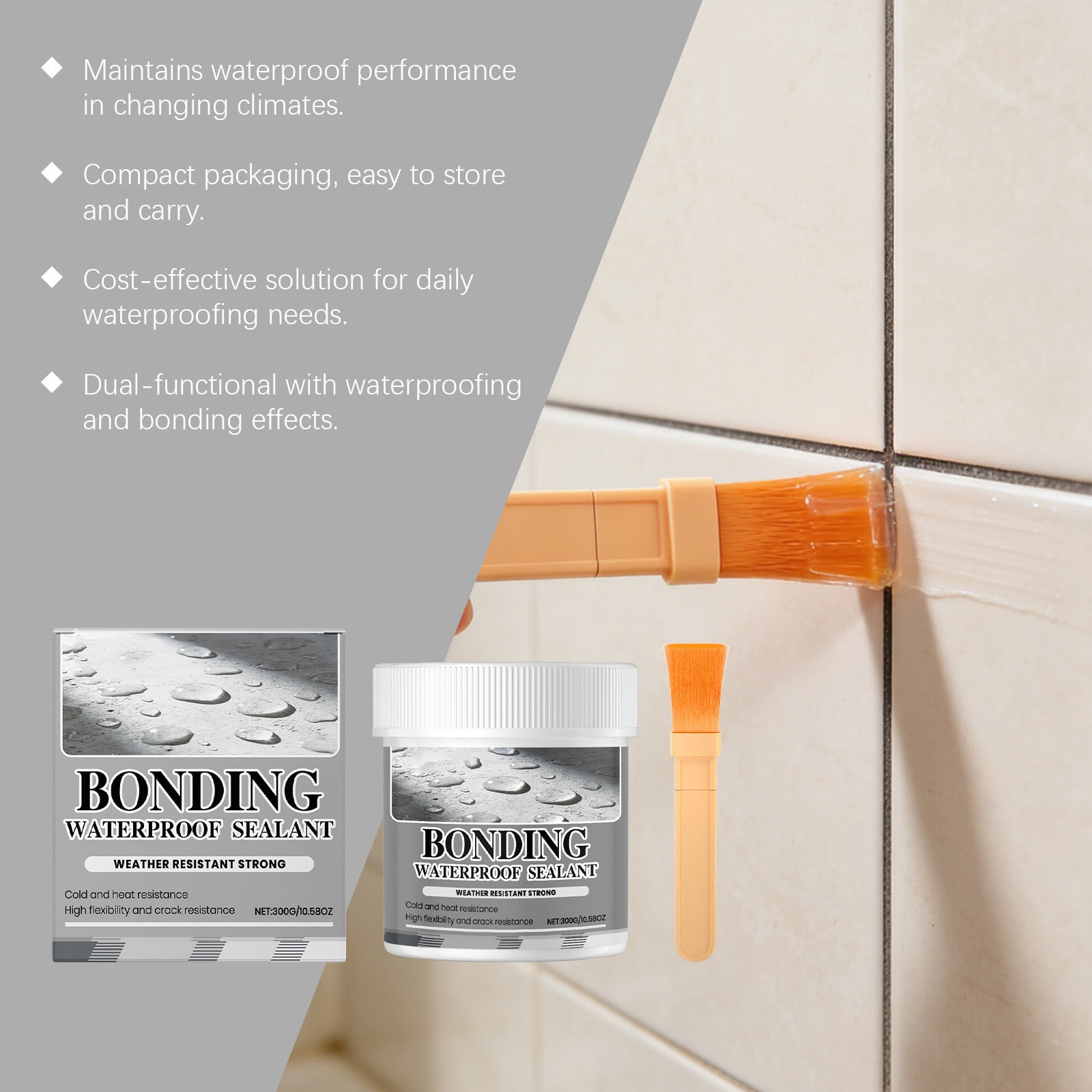 Lunxisen 3 Pcs Transparent Waterproof Glue Strong Adhesion Weather Resistant Sealant for Indoor Outdoor Repair Fix Crafting DIY Projects