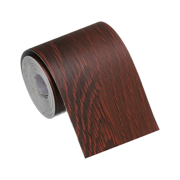 Wood Grain Repair Tape, 2 Inch x 16 Feet Self Adhesive Wood Grain Tape Multi-Purpose Wallpaper Border Trim for Furniture Floors Windows Doors Tables Home, Dark Red