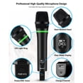 thumbnail image 5 of Bietrun Wireless Microphone Rechargeable, 168FT Range Bluetooth Microphone Wireless (Work 7 hrs) with 1/4'' Output, UHF Metal Handheld Dynamic Mic for Karaoke Machine/PA System/Speaker/Church/Wedding, 5 of 8