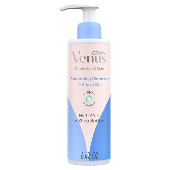 Venus Pubic Hair & Skin Smoothing Cleanser + Shave Gel, Bikini Zone Shave Gel, 190ml