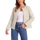 thumbnail image 1 of Chaqueta acolchada ligera para mujer Inspire Chic, con botones, empacable, de manga larga, color beige, 1 of 6