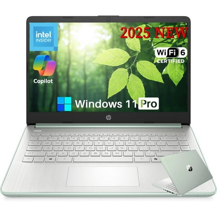 HP 14 Inch Business Student Laptop Computer, Intel N150 Processor, 8GB RAM, 384GB Storage(128GB UFS 256GB MSD), Wi-Fi 6, Copilot AI, Webcam, Office Pro Lifetime, Windows 11 Pro, w/Accessories