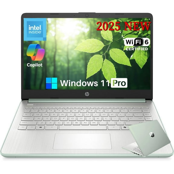 HP 14 Inch Business Student Laptop Computer, Intel N150 Processor, 8GB RAM, 384GB Storage(128GB UFS 256GB MSD), Wi-Fi 6, Copilot AI, Webcam, Office Pro Lifetime, Windows 11 Pro, w/Accessories