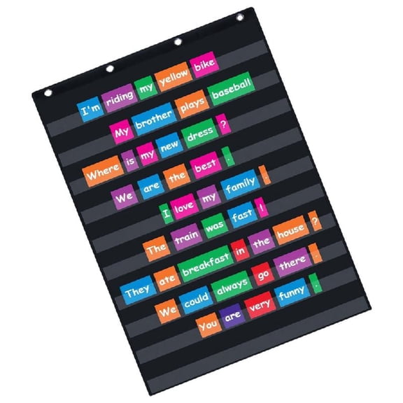 Wall Hanging Pocket Charts Standard Pocket Charts 10 Clear Pockets Words Chart for Classroom Home Office Use