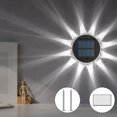 thumbnail image 3 of Pluokvzr 6LED Lumières Solaires de Clôture IP44 Étanches Extérieures Lumières de Terrasse Solaires Pétale Rond 8 Modes d'Éclairage Auto On/Off D, 3 of 11
