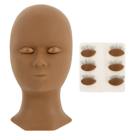 

1pc Mannequin Head with 4 Pairs Eyelid Eyelash Extension Practice Mannequin Head