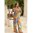thumbnail image 2 of Lentta Women's Patchwork Dual Pocket Jumpsuit - Loose Floral Print Bohemian Wide Leg Bib Overall for Spring & Summer, 2 of 7