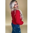 thumbnail image 3 of FOLUNSI Chandail Chic Festif Grande Taille - Manches Longues, Rouge, 3 of 8
