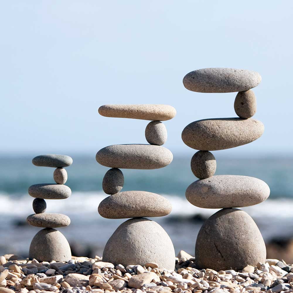 Small Side 2 Side Rock Cairn Sculpture Garden Decoration Zen Garden Pile Stone