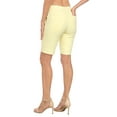 thumbnail image 4 of HDE Pull On Bermuda Shorts For Women Mid Rise 10" Inseam Shorts with Pockets Pale Yellow - S, 4 of 6