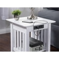 thumbnail image 3 of AFI Table d'Appoint en Bois Massif de 20 Pouces avec Chargeur d'Appareils Intégré, Blanc, 3 of 9