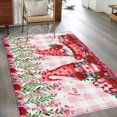 thumbnail image 2 of Red Gnomes Area Rugs 3'x5', Washable Small Throw Rugs for Living Room Bedroom, Valentine Roses Love Leaves Pink Plaid Indoor Outdoor Rug Non-Slip Low Pile Carpet Runner Reversible Floor Mats, 2 of 8