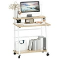 thumbnail image 4 of Jnismy 32" Computer Desk Home Office Desk Writing Gaming Table with Monitor Stand (White), 4 of 12