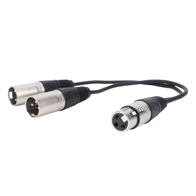 Divisor de Cable Xlr, Conector XLR Hurbra de 3 Pinos un Doble Xlr Macho, Cable en y, Divisor de Cable de Micrófono Equilibrio, Para Mizclador, Amplificador de Potencia, 30 cm