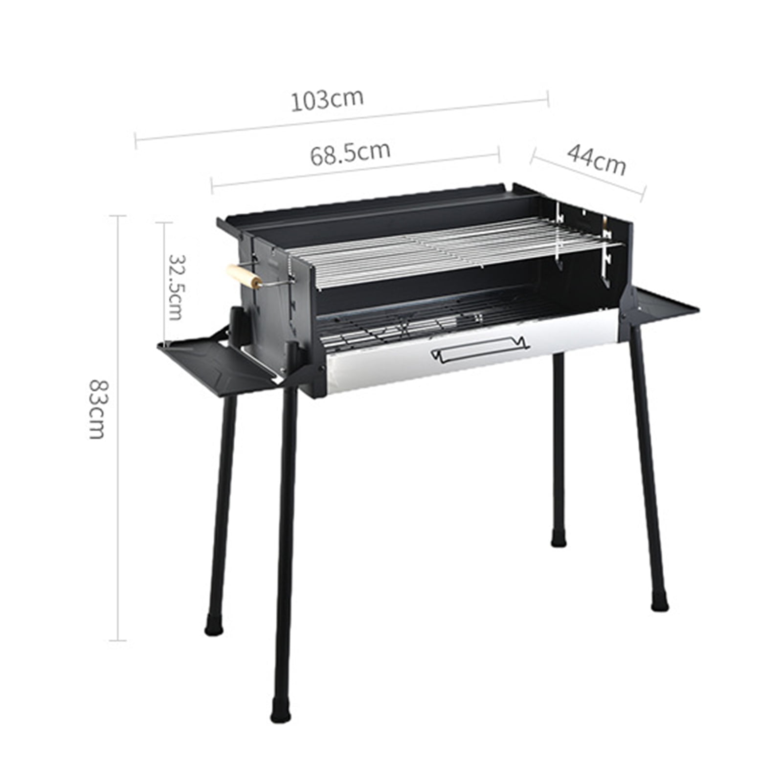 ZNNT BBQ Charcoal Grill Foldable Outdoor Barbecue Tool for Patio Backyard Black