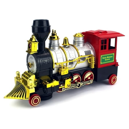 Rocky Mountain Battery Operated Children Kid's Bump and Go Toy Train w/ Real Train Smoke & Horn, Working (Best All Mountain Bump Ski)