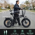 thumbnail image 2 of YareYi X-Hunter 750W Rated Electric Bike for Adults, 28 MPH Folding Ebike with 48V 13Ah Removable Battery, 70-Mile Range, 20" Fat Tire Full Suspension E Bike, 7-Speed, Black, 2 of 8