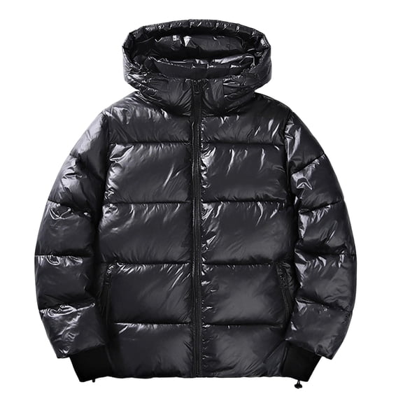 Daznico Jackets for Men,Winter Thermal Jacket with Hood Windproof Warm Insulated Padded Coat for Cold Weather Heavy Duty Coats with and Multiple Pockets,Mens Winter Coats,Size:L