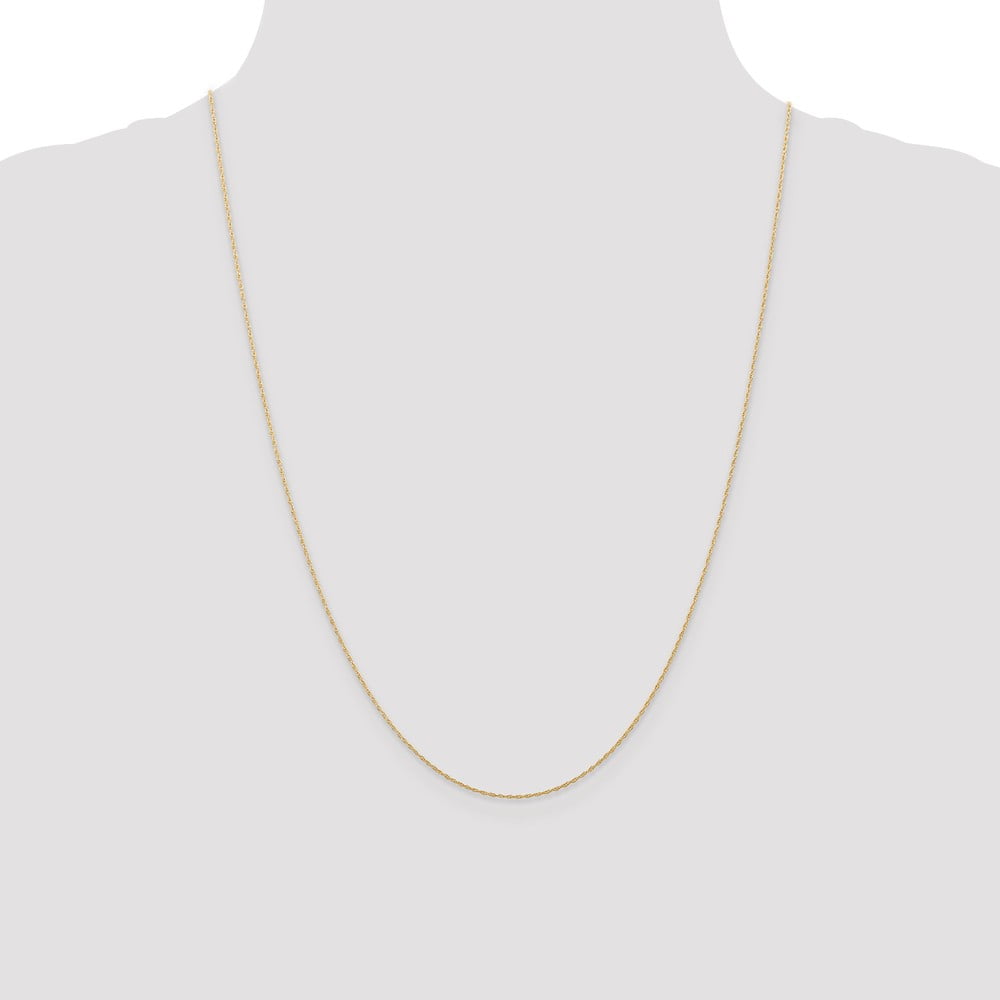 14K Yellow Gold necklace Cable chain Rope 24 in 0.5 mm