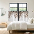 thumbnail image 6 of Grey Leaves 2 Panel Kitchen Curtains for Small Windows, Summer Botanical Tropical Watercolor Bathroom Tier Curtain, Short Window Treatment for Bedroom/Living Room 55"x36", 6 of 8