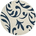 thumbnail image 4 of SAFAVIEH Florida Lavonne Floral Plush Shag Area Rug, Cream/Blue, 6'7" x 6'7" Round, 4 of 10