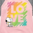 thumbnail image 3 of Peanuts - Rainbow Love Scribble - Toddler & Youth Girls Raglan Graphic T-Shirt, 3 of 5