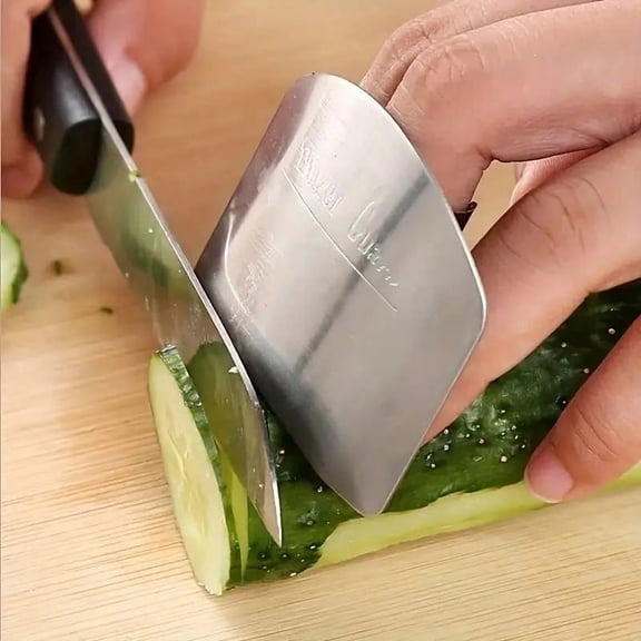 Stainless Steel Anti-Cut Finger Guard, Adjustable Kitchen Safety Hand Shield, Reusable Finger Protector for Safe Vegetable Slicing, Dicing, Meat & Fruit Cutting, Meal Prep Tool